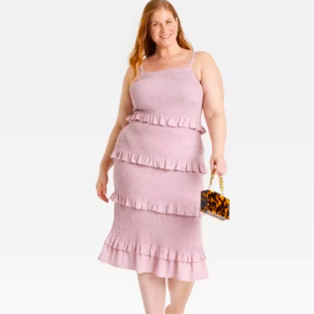 Ava & Viv Women's Smocked‎ Ruffle Midi Tank Sundress - Picture 3 of 5